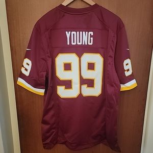 Chase Young Washington Nike Commanders Elite Authentic Jersey Burgundy Size M